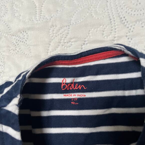 Mini Boden Striped Breton Top Size 2/3 - Picture 6 of 6